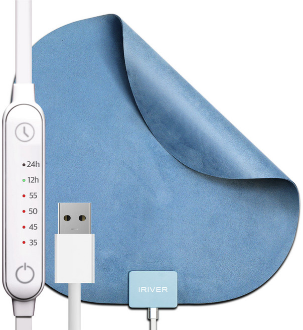 아이리버 휴대용 엉뜨 USB 온열 전기방석 IHP-270U, 미스티네이비, 270 x 270 mm