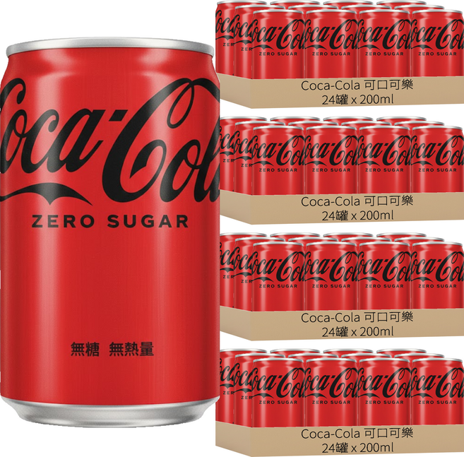 Coca-Cola 可口可樂 ZERO SUGAR 迷你罐 無糖, 200ml, 96罐