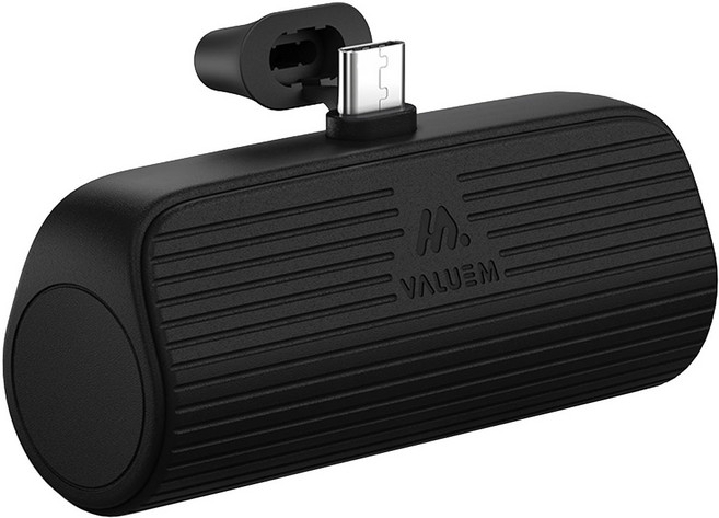 밸류엠 일체형 미니 도킹형 무선 보조배터리 C타입, VM-B2PA5FPQCP(C타입), 블랙