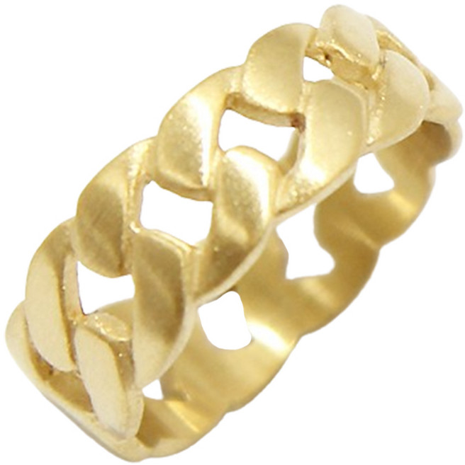 인디라벨 써지컬스틸 무광 체인골드 반지