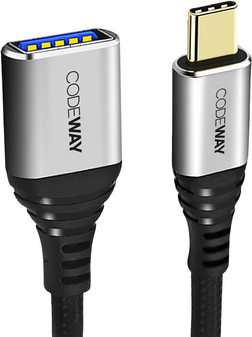 CODEWAY USB OTG連接線/多功能擴展線, 2m, 黑色 + 銀色, 1條