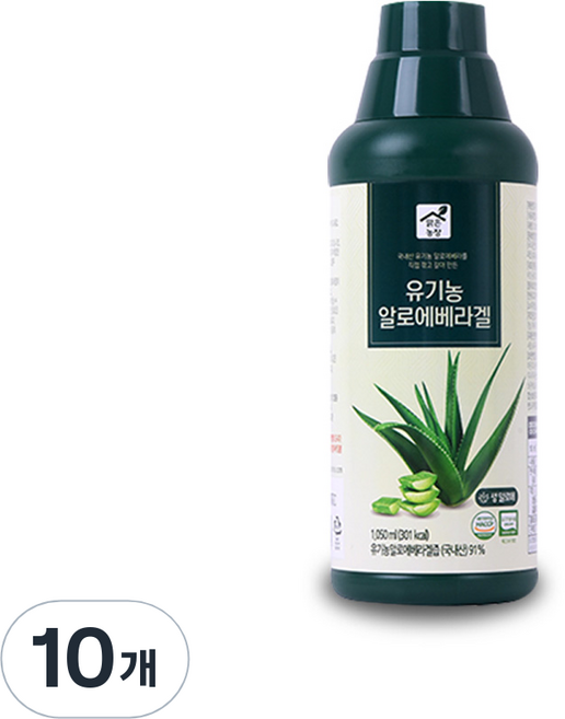 맑은농장 유기농 알로에베라 겔, 1.05L, 10개