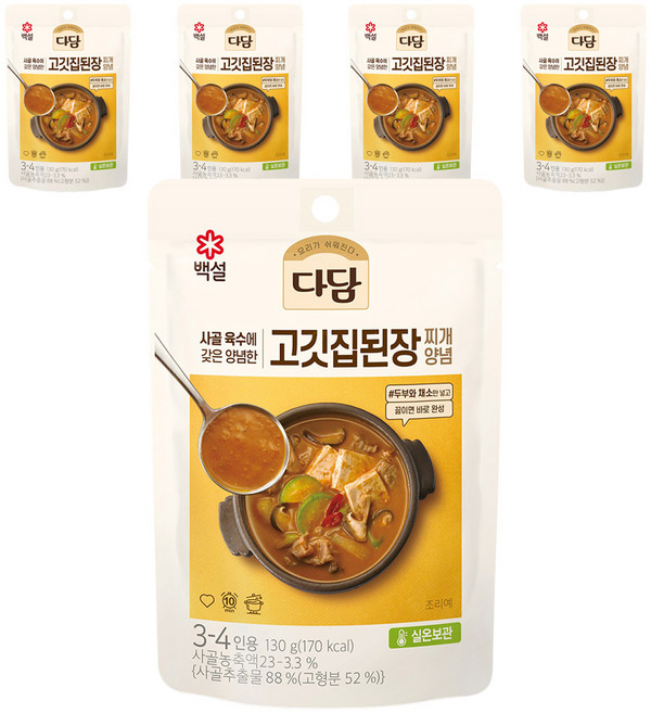 Dadam 烤肉店大醬湯調理包, 130g, 5包