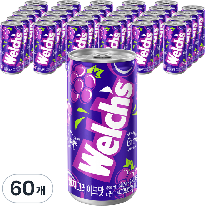 웰치스 그레이프, 190ml, 60개