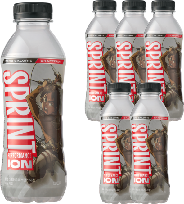 클룹 스프린트 진격의거인 제로 이온음료 자몽, 6개, 500ml
