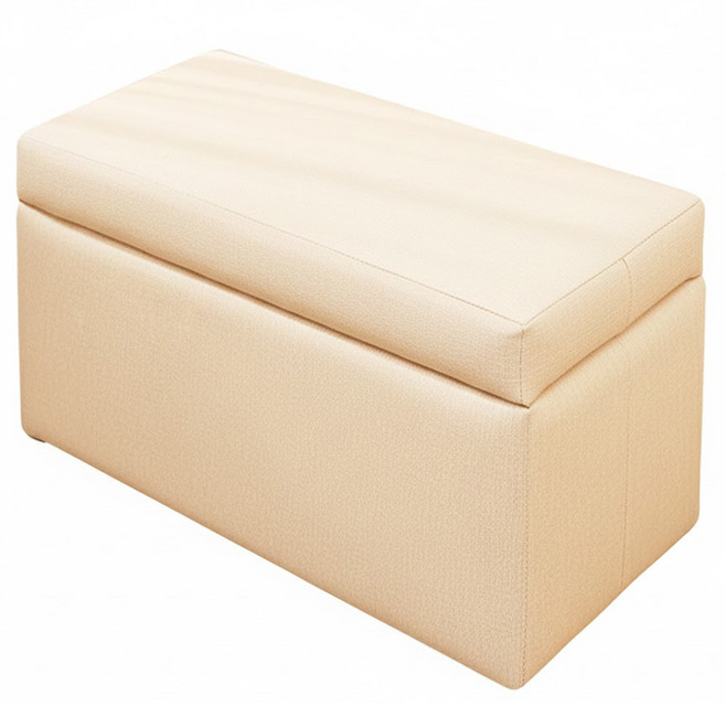 BuyJM 百嘉美 MIT耐磨貓抓皮掀蓋椅 收納椅 沙發凳, 米黃色, 1個