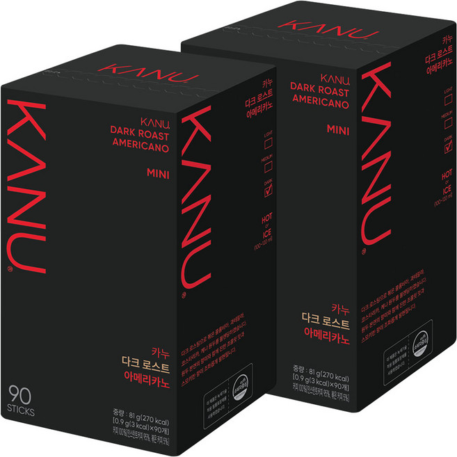카누 다크 로스트 아메리카노 원두커피믹스, 900mg, 90개입, 2개