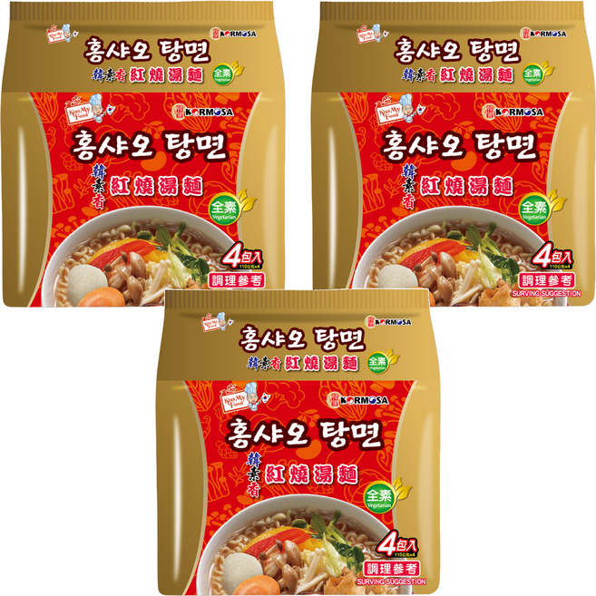 KORMOSA 韓寶 韓素香紅燒湯麵 全素 110g, 12包
