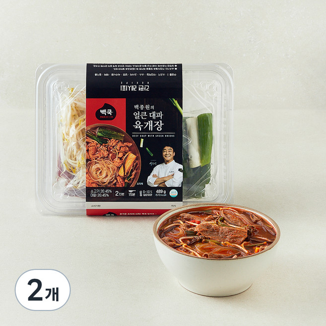 TBK 백종원의 얼큰 대파 육개장 밀키트, 489g, 2개
