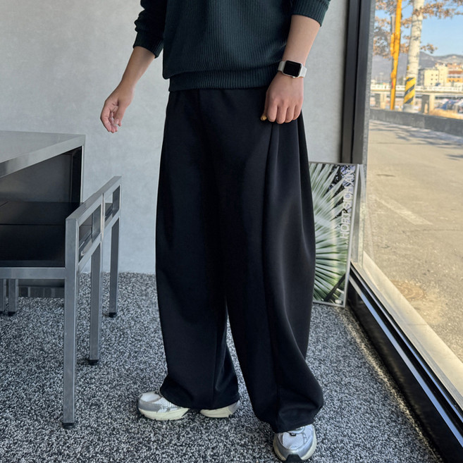 머시따 남녀공용 데일리 트레이닝 벌룬 핀턱 와이드 팬츠