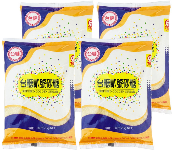 台糖 貳號砂糖, 1000g, 4包