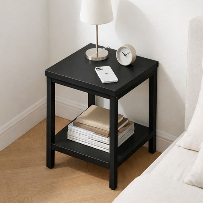 코멧 홈 플랫라인 미니 사각 사이드 테이블, 블랙