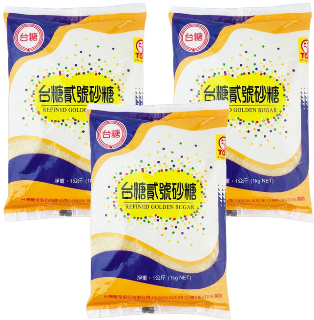 台糖 貳號砂糖, 1000g, 3包