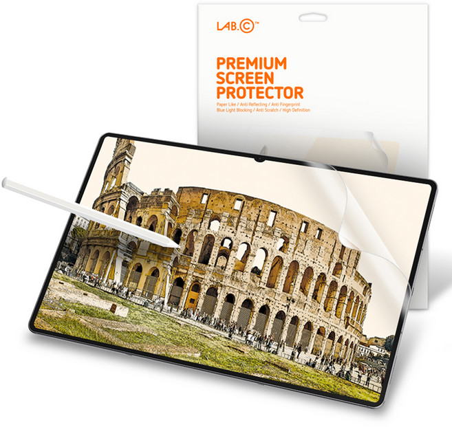 랩씨 C스킨 저반사 지문방지 종이질감 오리지널 스케치 태블릿 액정보호필름 세트, 투명, 1세트