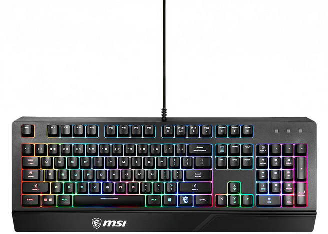 msi 微星 VIGOR 電競 Wired 鍵盤 Black RGB 背光 104 鍵 薄膜式 Anti-ghosting GK20