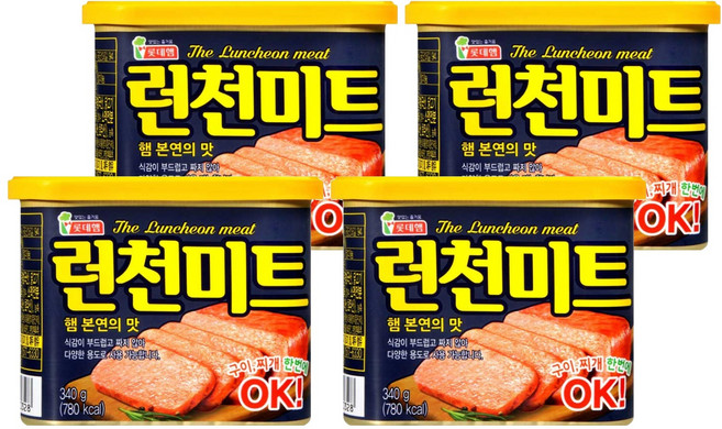 LOTTE 樂天 Ham 午餐肉, 340g, 4罐