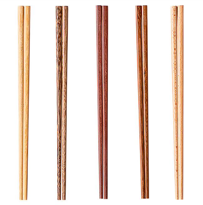 LifeShopping 實木筷子禮盒, 5雙筷子, 自然木色, 1組