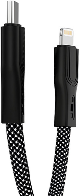 UniSync Type-C轉Lightning 魔幻磁吸收納編織防纏繞快充線, 1m, 黑色, 1條