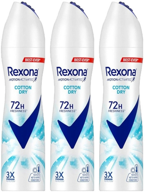 Rexona 蕊娜 制汗爽身噴霧 清新舒棉, 135ml, 3瓶