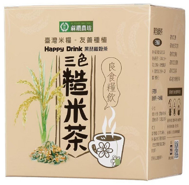 蔴鑽農坊 黑琵三色糙米茶, 1個, 13g, 10個裝