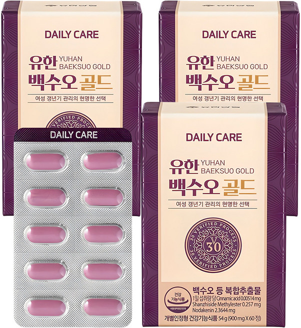 데일리케어 유한 백수오 골드 54g, 60정, 3개