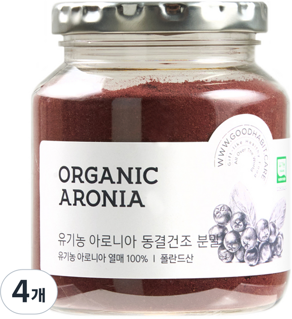 착한습관 유기농 아로니아 동결건조 분말, 4개, 150g