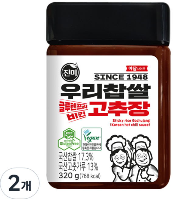 진미 우리찹쌀 고추장, 320g, 2개