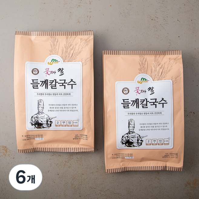 꽃보다쌀 들깨칼국수, 368g, 6개