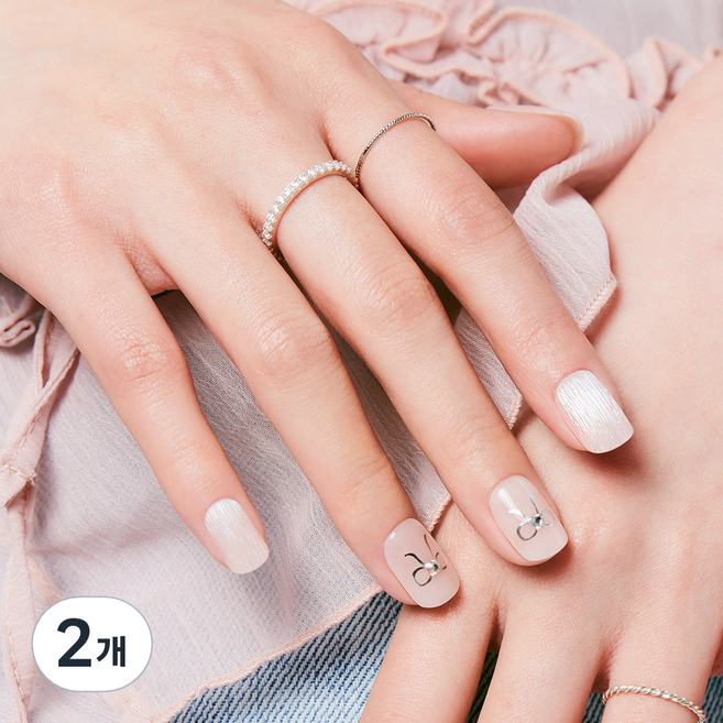 데싱디바 매직프레스 리본 플리츠 네일팁, 2개, 혼합색상