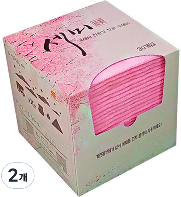 세미 뽑아쓰는 수세미 핑크, 30개입, 2개
