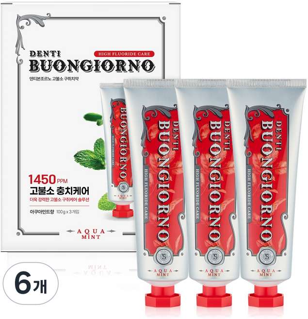 덴티본조르노 구취제거 1450 치약, 100g, 6개