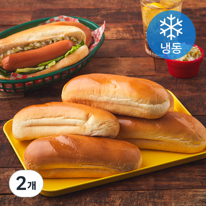 더그린테이블 브리오슈 핫도그 번 (냉동), 55g, 2개, 10개입