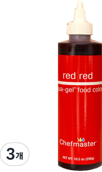 셰프마스터 리쿠아젤 식용색소 레드레드, 298g, 3개