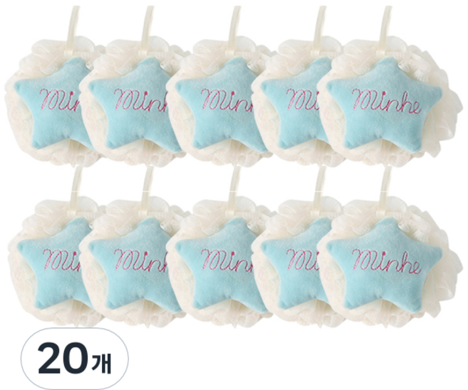 블럭마트 별 모양 샤워볼, 블루, 20개, 1개입