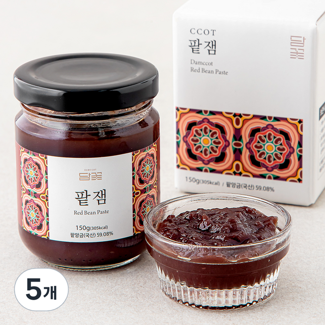 담꽃 국산 팥잼, 150g, 5개