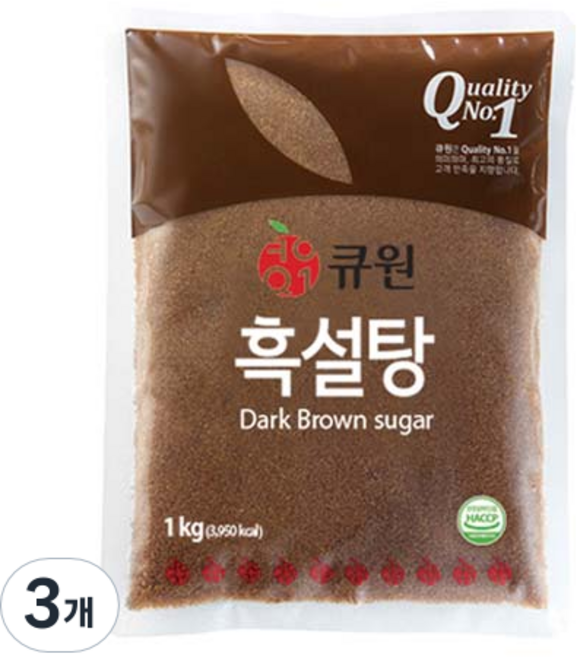 큐원 흑설탕, 1kg, 3개