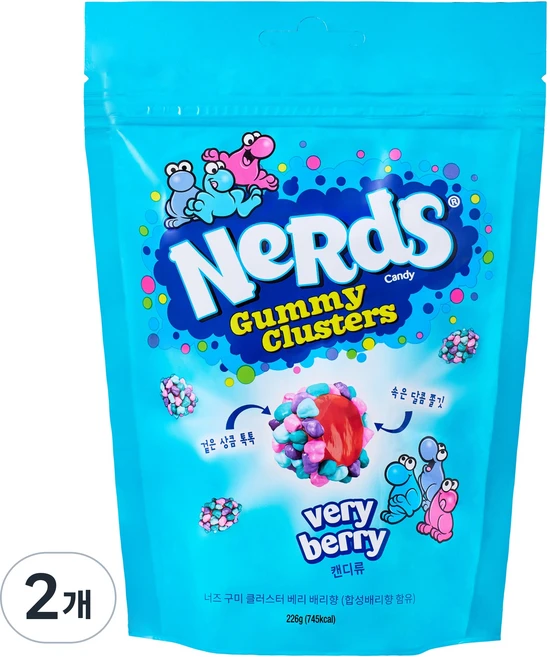 너즈 구미 클러스터 베리베리, 2개, 226g - 쿠팡