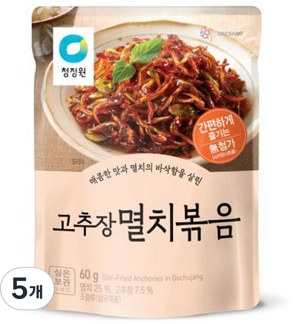 청정원 고추장 멸치볶음, 60g, 5개