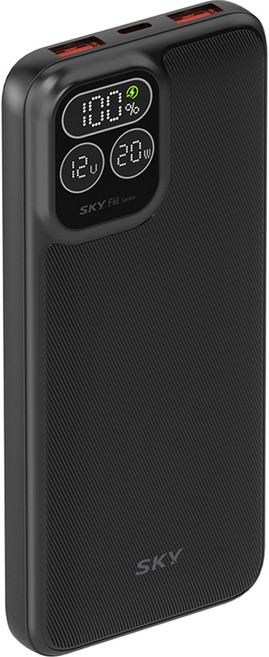 SKY 필 PD10 LCD 디스플레이10000mAh 고속 충전 보조배터리 22.5W, SKY-PD10, 블랙