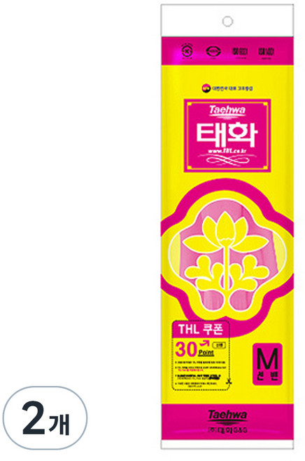 태화 고무장갑 모음, 핑크, 중(M), 2개