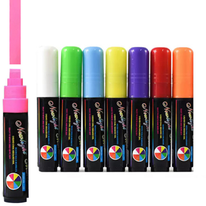 Fullcolors 유리 블랙보드 윈도우마카 10mm, 1세트, 8색