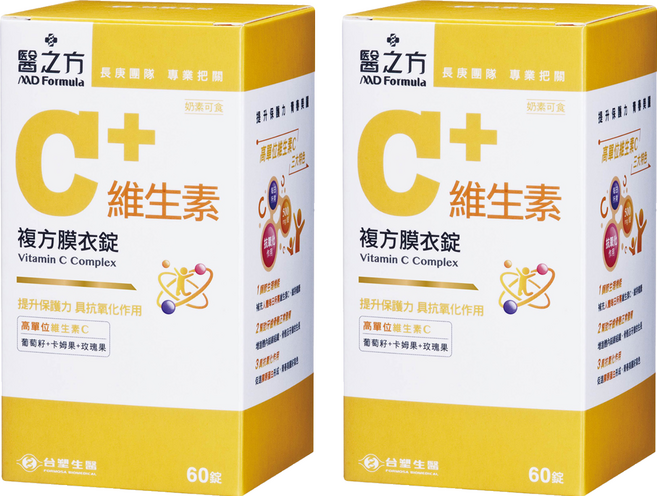 台塑生醫 MD Formula 醫之方 維生素C複方膜衣錠 814mg, 60顆, 2罐