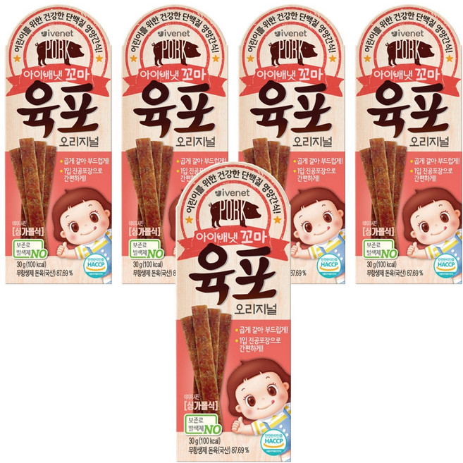 아이배냇 꼬마 육포, 오리지널, 30g, 5개