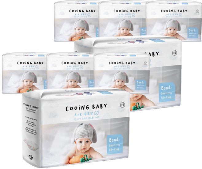 Cooing 쿠잉베이비 에어드라이 풀커버 밴드형 아동용, 소형(S), 272매