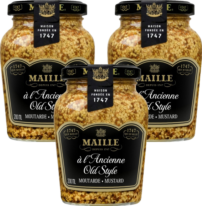 MAILLE 魅雅 老式全麥芥末, 200g, 3罐
