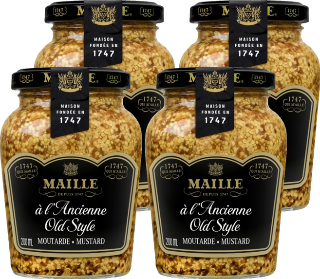 MAILLE 魅雅 老式全麥芥末, 200g, 4罐