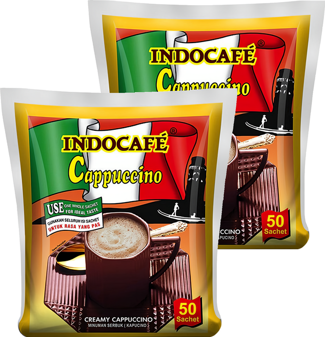 INDOCAFE 迎樂 CAPPUCCINO SAK 卡布奇諾咖啡 三合一咖啡, 25g, 50包, 2袋