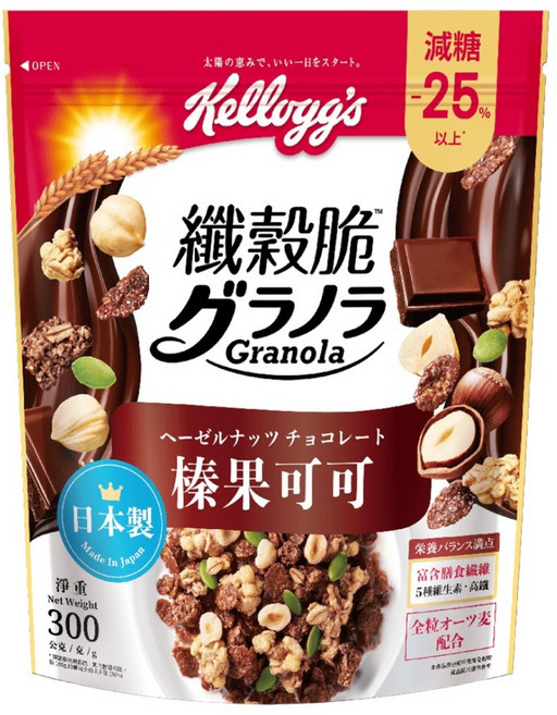 Kellogg's 家樂氏 Granola 纖穀脆 榛果可可, 300g, 1包