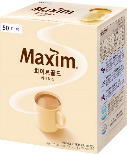 Maxim 麥心 白金經典三合一咖啡, 11.7g, 50條, 1盒