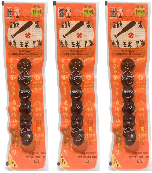 福記 辣味鐵蛋 6粒, 30g, 3包